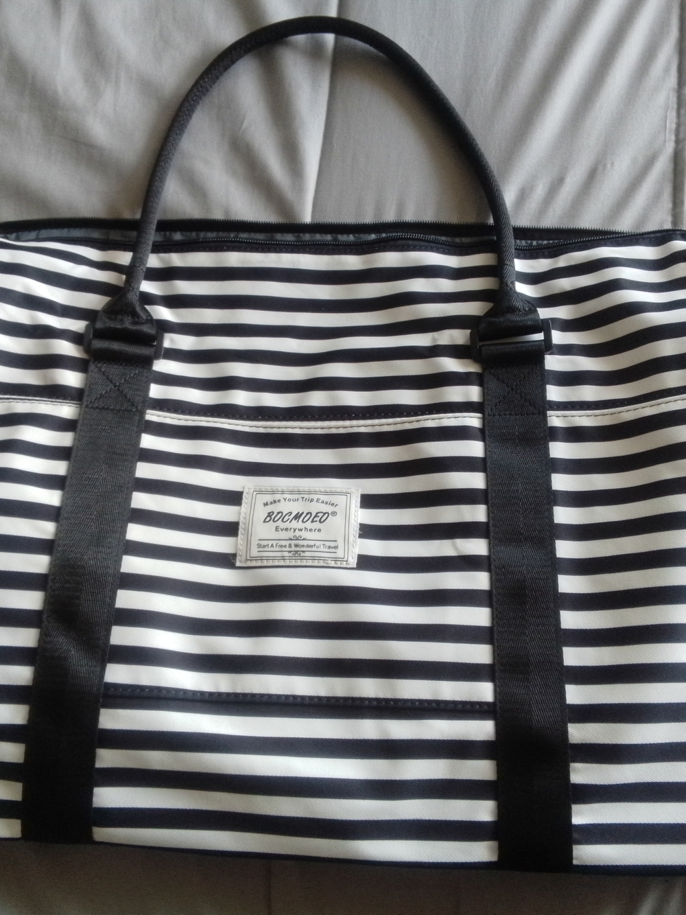 Black and White Striped Ladies Tote Bag